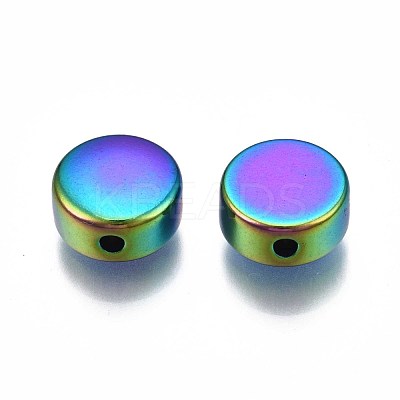 Rack Plating Rainbow Color 304 Stainless Steel Beads STAS-S119-082-1
