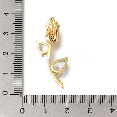 Rack Plating Brass Micro Pave Cubic Zirconia Pendants KK-G500-31B-03G-1