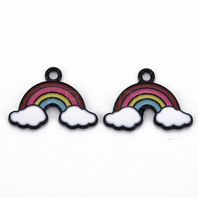Spray Painted Alloy Enamel Pendants ENAM-N055-026-B01-NR-1