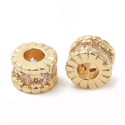 Rack Plating Brass Micro Pave Cubic Zirconia Beads KK-A186-03A-LG-1