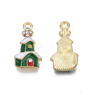 Rack Plating Alloy Enamel Pendants X-ENAM-N055-147B-1
