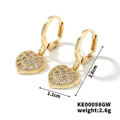 Elegant Japanese Style Copper & Zircon & Diamond Hoop Earrings HY8842-3-1
