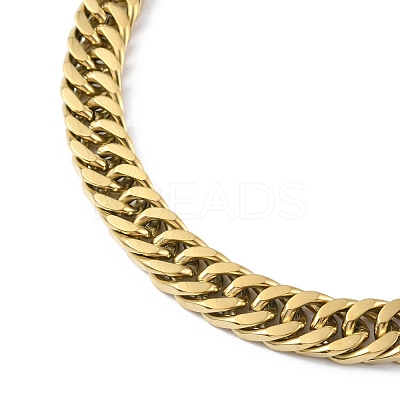 Ion Plating(IP) 304 Stainless Steel Curb Chain Necklace for Men Women NJEW-M200-10G-1