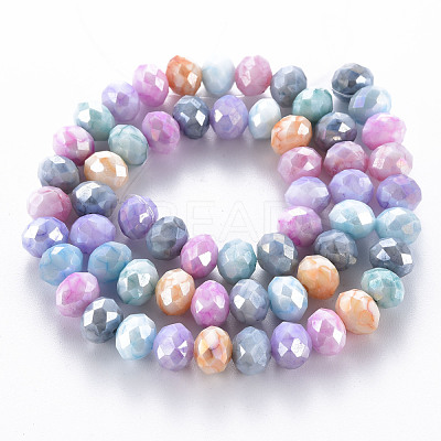 Opaque Baking Paint Glass Beads Strands X-EGLA-N006-010A-B09-1
