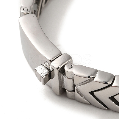 304 Stainless Steel Arrow Link Chain Bracelets for Women Men BJEW-Q341-07AS-1