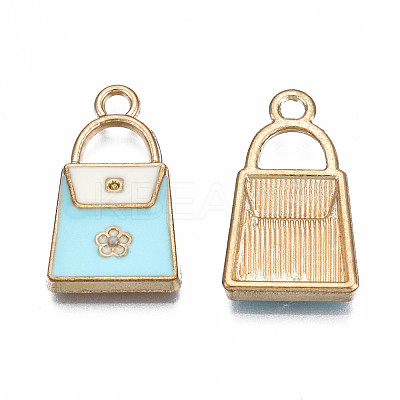 Rack Plating Alloy Enamel Pendants ENAM-T011-122B-1