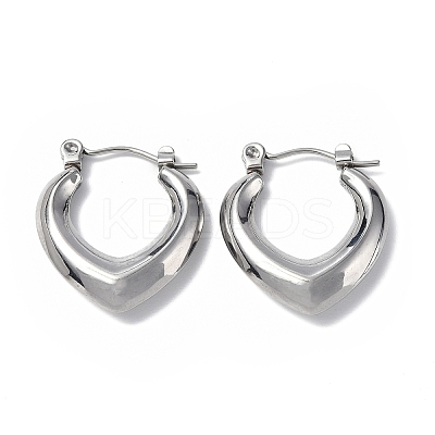Non-Tarnish 304 Stainless Steel Hollow Teardrop Hoop Earrings for Women STAS-B034-14P-1