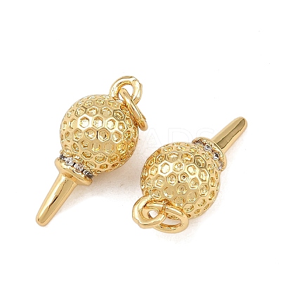 Brass Cubic Zirconia Pendants KK-L251-52G-02-1