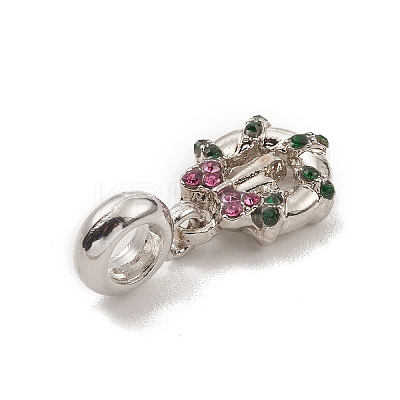 Alloy Rhinestone European Dangle Charms PALLOY-I218-22AS-1