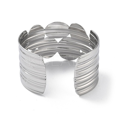 304 Stainless Steel Cuff Bangles for Women BJEW-Z078-20P-1
