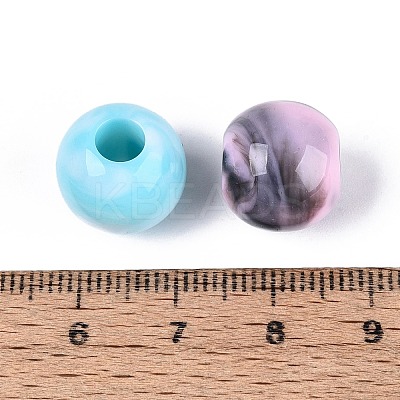 Two Tone Opaque Acrylic European Beads OACR-Q200-03-1