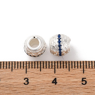 Brass Micro Pave Cubic Zirconia Beads KK-C071-07S-01-1