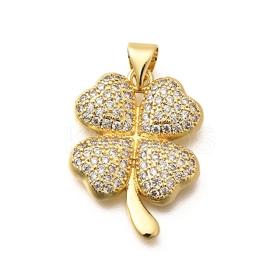 Rack Plating Brass Micro Pave Cubic Zirconia Pendants KK-L226-011G-1