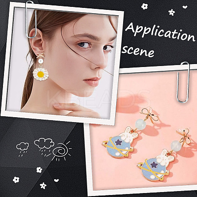 DIY Bowknot Brass Stud Earring & Jump Rings & Ear Nuts Jewelry Making Finding Kits DIY-CN0003-24G-1
