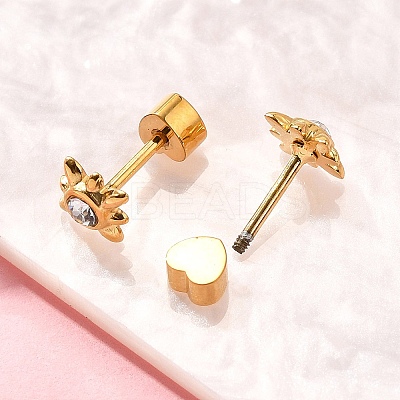 Ion Plating(IP) 304 Stainless Steel Stud Earrings EJEW-A118-16G-02-1