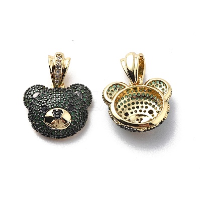 Brass Cubic Zirconia Pendants KK-G446-18G-02-1