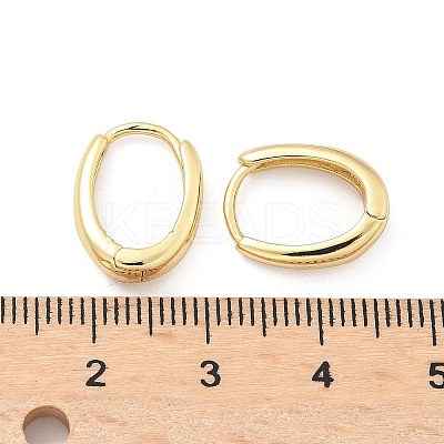 Oval Brass Hoop Earrings EJEW-Z102-33G-1