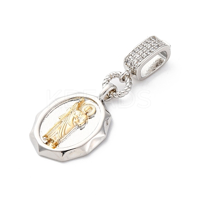 Brass Micro Pave Cubic Zirconia Pendants KK-S510-45GP-02-1