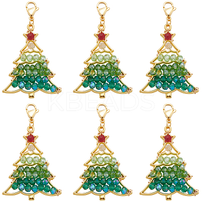 10Pcs Christmas Theme Alloy Big Pendant Decoration HJEW-SC0001-70-1
