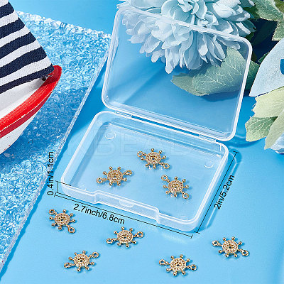 Long-Lasting Plated Brass Micro Pave Clear Cubic Zirconia Connector Charms KK-BBC0003-34-1