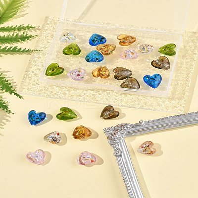 24Pcs 6 Colors Handmade Lampwork Silver Foil Glass Beads FOIL-FS0001-01-1
