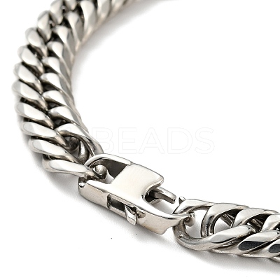 Non-Tarnish 201 Stainless Steel Cuban Link Chains Bracelet for Men Women BJEW-H550-07A-P-1