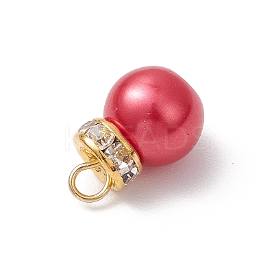 12Pcs Glass Pearl Charms PALLOY-TA00294-1