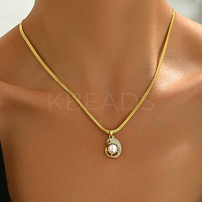 Leopard Brass Cubic Zirconia Pendant Necklaces RO7986-1