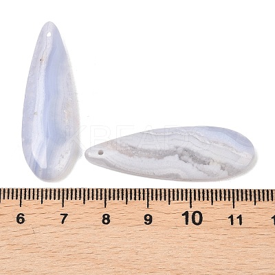 Natural Blue Lace Agate Pendants G-K381-15B-1