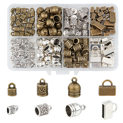 152Pcs 8 Style Tibetan Style Alloy Cord Ends FIND-PH0006-27-1