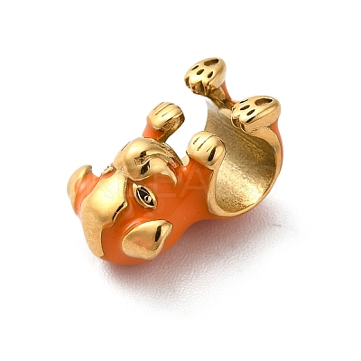 Ion Plating(IP) 304 Stainless Steel Enamel European Beads STAS-G308-41G-1