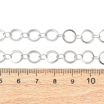 304 Stainless Steel 8MM Ring Link Chain Necklaces NJEW-P343-01B-P-1