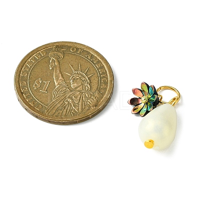 Acrylic Flower & ABS Plastic Imitation Pearl Pendant PALLOY-JF02250-1
