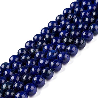 Natural Lapis Lazuli Round Beads Strands G-I181-10-10mm-1