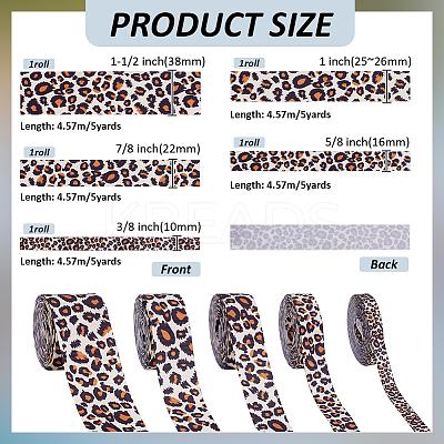 5 Rolls 5 Styles 5Yard Polyester Ribbons SRIB-FG0001-34-1