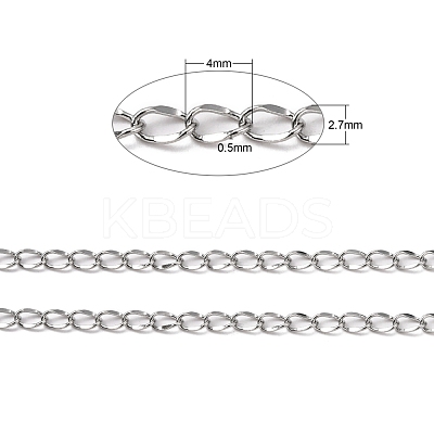 Tarnish Resistant 304 Stainless Steel Curb Chains CHS-R009-05-1