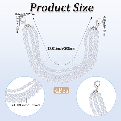 ABS Plastic Pearl Beads Boot Strap Chains AJEW-WH20042-39-1