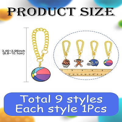 9Pcs 9 Styles Ball Game PVC Plastic Cup Charms HJEW-CJ0001-18-1