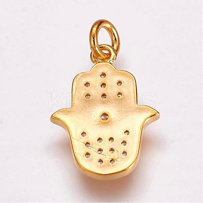 Brass Micro Pave Cubic Zirconia Pendants ZIRC-G099-39G-1