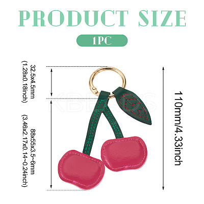 1Pc PU Leather Alloy Keychains KEYC-TA0001-46A-1