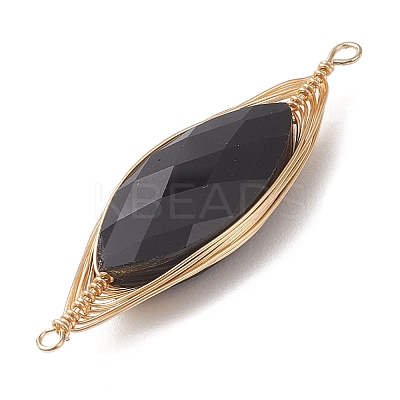 Faceted Glass Horse Eye Links Connector Charms PALLOY-JF04803-1