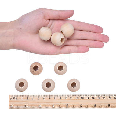 Unfinished Wood Beads X-WOOD-25-LF-1