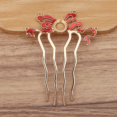 Alloy Enamel Hair Comb Findings PW-WGEAC7C-02-1