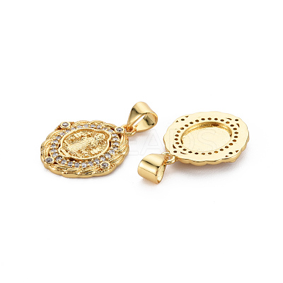 Brass Micro Pave Cubic Zirconia Pendants KK-Q252-053-NF-1