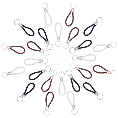 24Pcs 3 Colors Imitation Leather Keychain KEYC-CP0001-21-1
