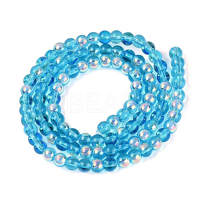 Electroplate Transparent Glass Beads Strands EGLA-Q132-4MM-A04-1