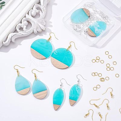 Teardrop Oval Flat Round Dangle Earring DIY Making Kit DIY-OC0007-92-1