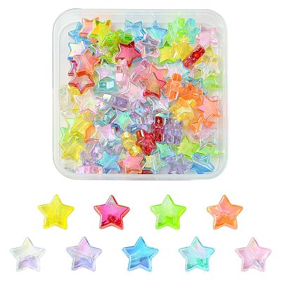 90Pcs 9 Colors Eco-Friendly Transparent Acrylic Beads TACR-FS0001-63-1