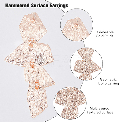 3 Pairs 3 Colors Alloy Dangle Stud Earrings fot Women EJEW-FI0002-61-1