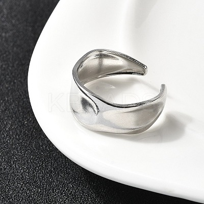 304 Stainless Steel Open Cuff Rings for Women RJEW-H261-05P-1